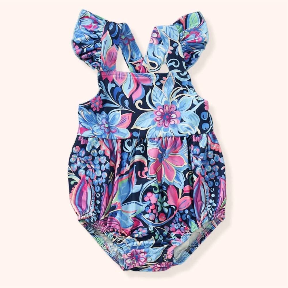 NEW PETE + LUCY infant lovely lilly romper in navy